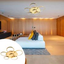 Luminária Teto plafon grande Anéis De Led Redondo sala