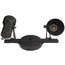 Luminaria Teto Spot Caneco trilho Duplo Preto Bivolt 40W Lustre Sala Cozinha Quarto