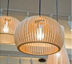 Luminária Teto tipo Pendente ANGRA MDF Completa - Luminária Teto tipo Pendente ANGRA MDF Completa -