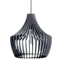 Luminária Teto tipo Pendente CASTELO MDF - Completa - Cor: Preta