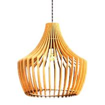 Luminária Teto tipo Pendente CASTELO MDF - Completa