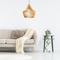 Luminária Teto Tipo Pendente Castelo Mdf - Completa Mdf Cru