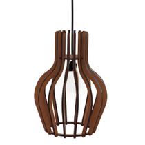 Luminária Teto tipo Pendente COPAN MDF - Completa - Cor: Marrom