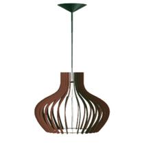 Luminária Teto Tipo Pendente Decanter Mdf Completa - Marrom