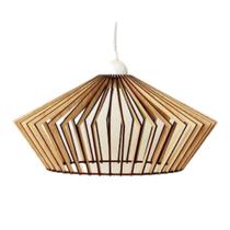 Luminária Teto Tipo Pendente Dejavu Em Mdf - Completa - Cor:mdf Cru
