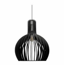 Luminária Teto tipo Pendente em MDF - Completa - Cor: Preta Luminária Teto tipo Pendente em MDF - Completa - Cor: Preta