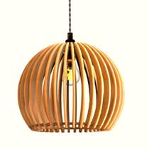 Luminária Teto tipo Pendente em MDF - Completa