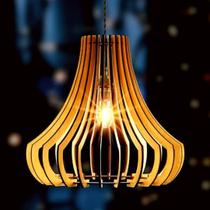 Luminária Teto tipo Pendente em MDF - Completa -