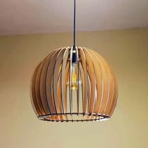 Luminária Teto Tipo Pendente Em Mdf Universo Completa - MDF Cru