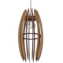 Luminária Teto tipo Pendente ESPINHOS MDF - Completa - Cor: Marrom