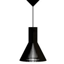 Luminária Teto Tipo Pendente Funil Mdf Completa - Cor:preta Luminária Teto Tipo Pendente Funil Mdf Completa - Cor:preta