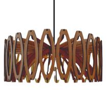 Luminária Teto tipo Pendente JADE MDF - Completa - Bola - Cor: Marrom Luminária Teto tipo Pendente JADE MDF - Completa - Bola - Cor: Marrom