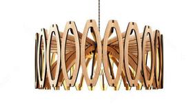 Luminária Teto tipo Pendente JADE MDF - Completa - Bola