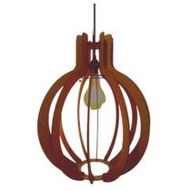 Luminária Teto tipo Pendente JUPITER MDF - Completa - Cor: Marrom