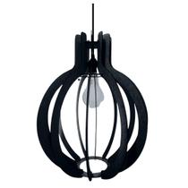 Luminária Teto tipo Pendente JUPITER MDF - Completa - Cor: Preta