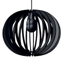 Luminária Teto tipo Pendente LUA CHEIA MDF - Completa - Cor: Preta