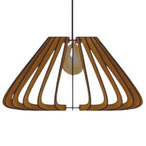 Luminária Teto Tipo Pendente Macau Mdf Completa - Cor:mdf Marrom