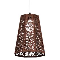 Luminária Teto Tipo Pendente Mdf - Completa Cor: Marrom Luminária Teto Tipo Pendente Mdf - Completa Cor: Marrom