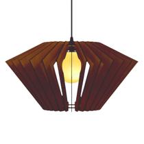 Luminária Teto tipo Pendente ORNAMENTAL MDF - Completa - Cor: Marrom