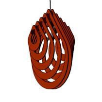 Luminária Teto tipo Pendente PINGO MDF - Completa - Cor: Marrom