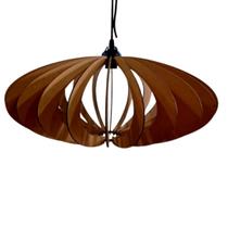 Luminária Teto tipo Pendente SATURNO MDF Completa - Cor: Marrom Luminária Teto tipo Pendente SATURNO MDF Completa - Cor: Marrom