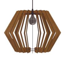 Luminária Teto tipo Pendente SIDNEY MDF - Completa - Cor: Marrom
