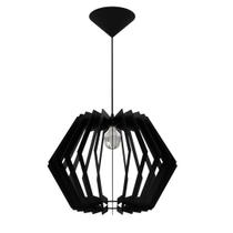 Luminária Teto tipo Pendente SIDNEY MDF - Completa - Cor: Preta