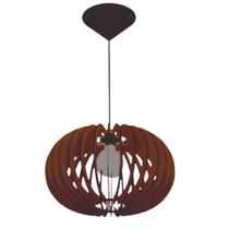 Luminária Teto tipo Pendente URANO MDF - Completa - Cor: Marrom Luminária Teto tipo Pendente URANO MDF - Completa - Cor: Marrom