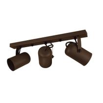 Luminária Teto Trilho 3 Spots Direcionáveis Luxo Marrom 1273
