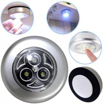 Luminária Toque Lampada 3 Leds Guarda Roupas Armário Carro Luminária Toque Lampada 3 Leds Guarda Roupas Armário Carro