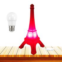 Luminária Torre Eiffel Vermelha Com Lâmpada Led Branca Perfeito Para Presentear T1191 - USAPDE