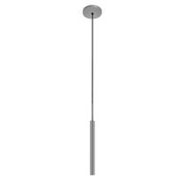 Luminária Tubo Pendente Teto Cozinha Mesa Jantar Prata 40cm