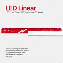 Luminaria Tubular Flat Sobrepor E Embutir Led Linear 36W 120cm