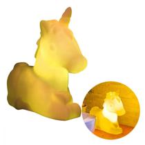 Luminaria Unicornio Amarelo C/ Lampada Led - Usare Luminarias