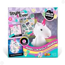 Luminária Unicórnio Glow In The Dark Médio C/Decorações F0150-6 - Fun