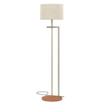 Luminária UniDecor Salone Base Champanhe Cúpula Palha