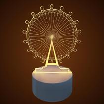 Luminária Usb Roda Gigante 3D 18,1X12,5Cm