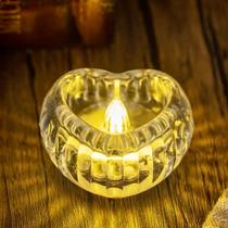 Luminária Vela de Acrílico Luz Led Estrela Coração Redonda Decoração De Mesa Suprimentos Para Festas