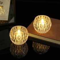 Luminária Vela de Acrílico Luz Led Estrela Coração Redonda Decoração De Mesa Suprimentos Para Festas