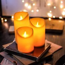 Luminária Vela De Led Cilíndrica Chama Realista Decorativa 10cm/12.5cm/15cm