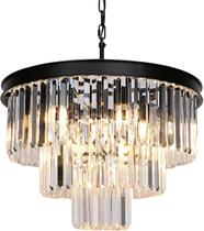 Luminária Weesalife D51cm de 3 camadas Black Crystal