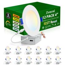Luminária zouzai 4" 5CCT Reset Dimmable LED 9W, pacote com 12 Luminária zouzai 4" 5CCT Reset Dimmable LED 9W, pacote com 12