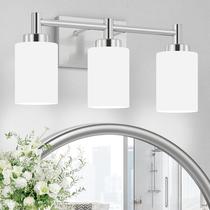 Luminárias de banheiro Lomoky 3-Light Brushed Nickel