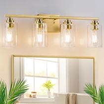 Luminárias de banheiro VerRon 27" Gold 4-Light Vanity Luminárias de banheiro VerRon 27" Gold 4-Light Vanity
