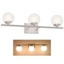 Luminárias de banheiro Yhtlaeh 3 luzes de níquel escovado