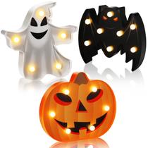 Luminárias de decoração VIHOSE, letreiro de Halloween, 16-18 cm, 3 unidades Luminárias de decoração VIHOSE, letreiro de Halloween, 16-18 cm, 3 unidades