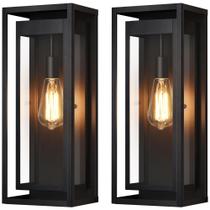 Luminárias de parede externas Slypadan 48 cm preto fosco, kit com 2 Luminárias de parede externas Slypadan 48 cm preto fosco, kit com 2