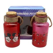 Luminárias Mickey e Minnie Emoji - Pack com 2