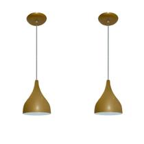 Luminárias pendentes balcão 2 un dourado