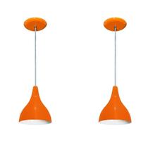 Luminárias pendentes balcão 2 un Laranja Luminárias pendentes balcão 2 un Laranja